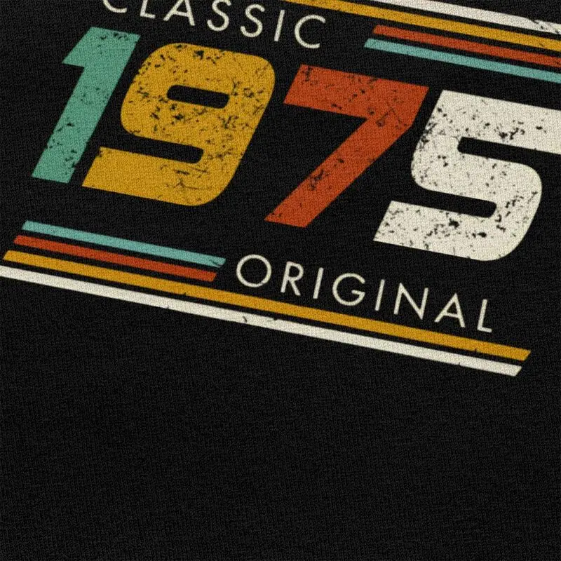 الموضة 50th الكلاسيكية 1975 الأصلي تي شيرت الرجال قصيرة الأكمام مخصص سنوات هدية عيد ميلاد تي شيرت عادية المحملة القمم سليم صالح بلايز #4