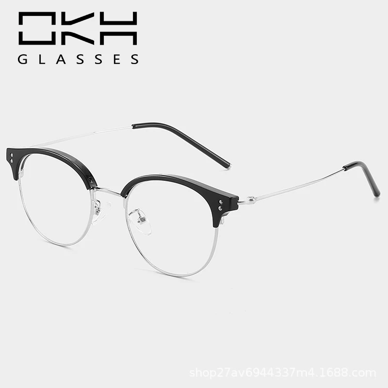 OKH Eyebrow Frame Custom Myopia Glasses Finished Women Men Reading Glasses Round Short-sight Eyewear Prescription Glasses G20