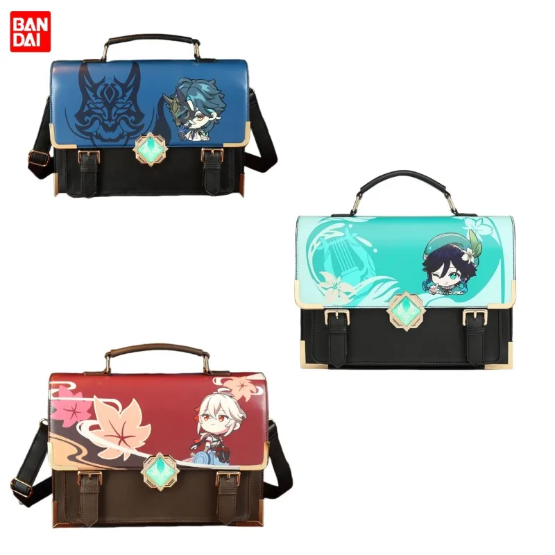 Genshin Impact Venti Xiao Kaedehara Kazuha 2D animation peripheral creative magnetic buckle shoulder crossbody bag girls gift