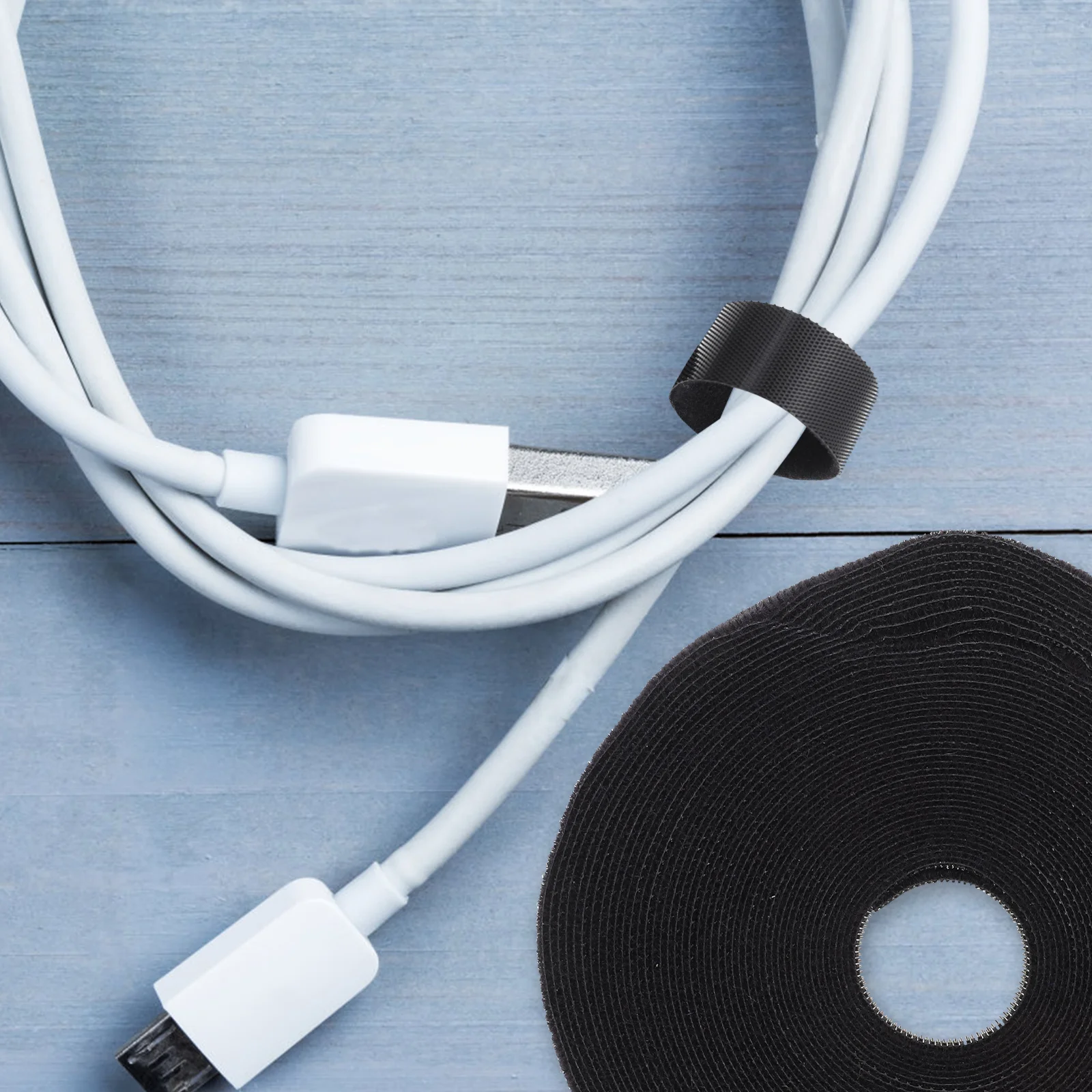 

1 Roll Self-Adhesive Cable Strip Easy Peel-and-Stick Reusable Cord Keeper for Neat Power Cords Audio Wires and Electronics