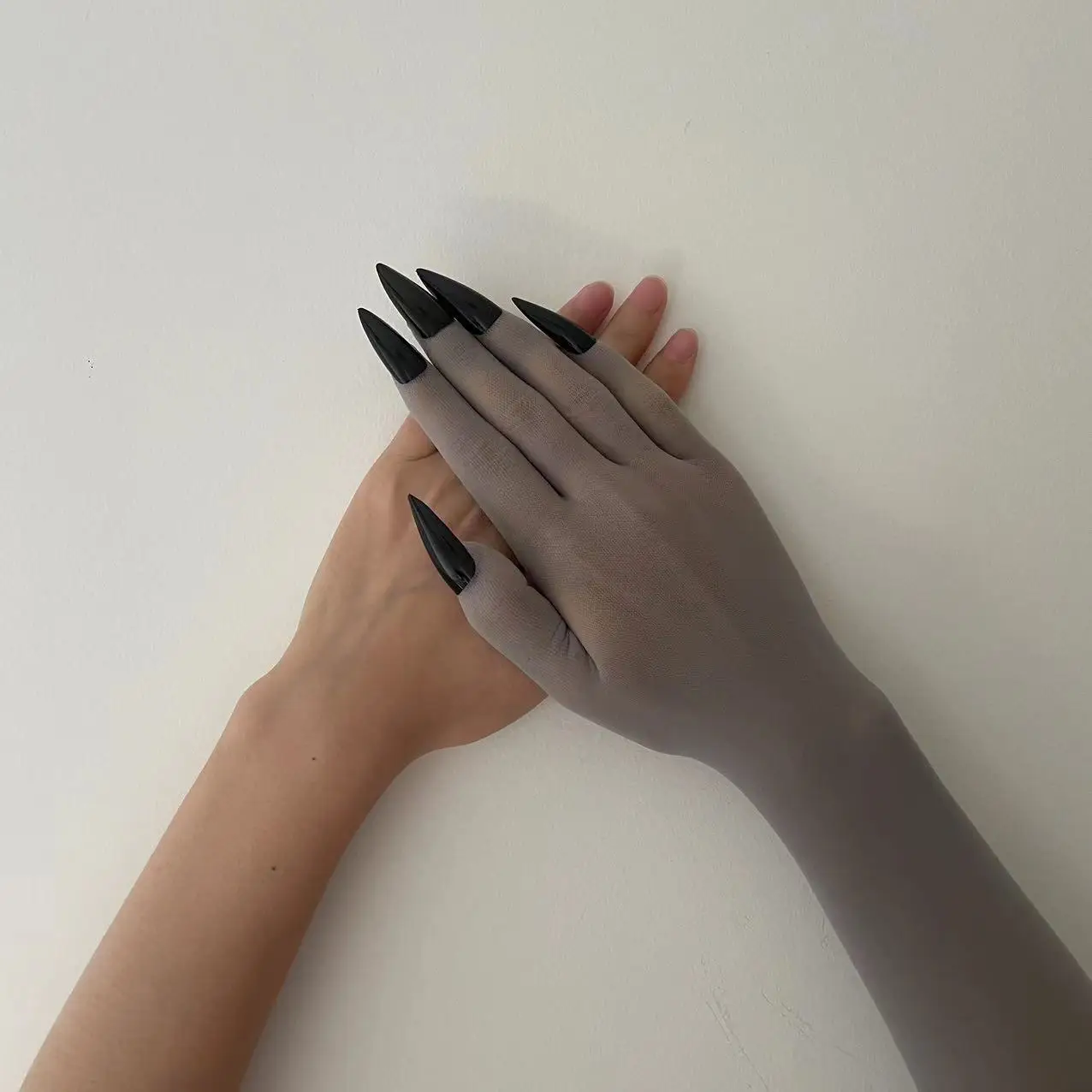 Kigurumi Five Finger Seamless Velvet Ultra-thin Breathable Anime Black Silk Stockings Gloves With Nail Cosplay Lolita Fetish