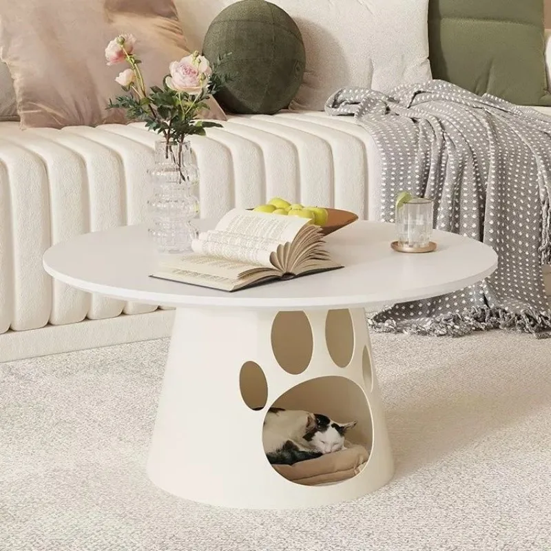 Cream Style Cat Bed Coffee Table Living Room Home Small Pet Shop Round Creative Personality Can Store Net Red Coffee Table