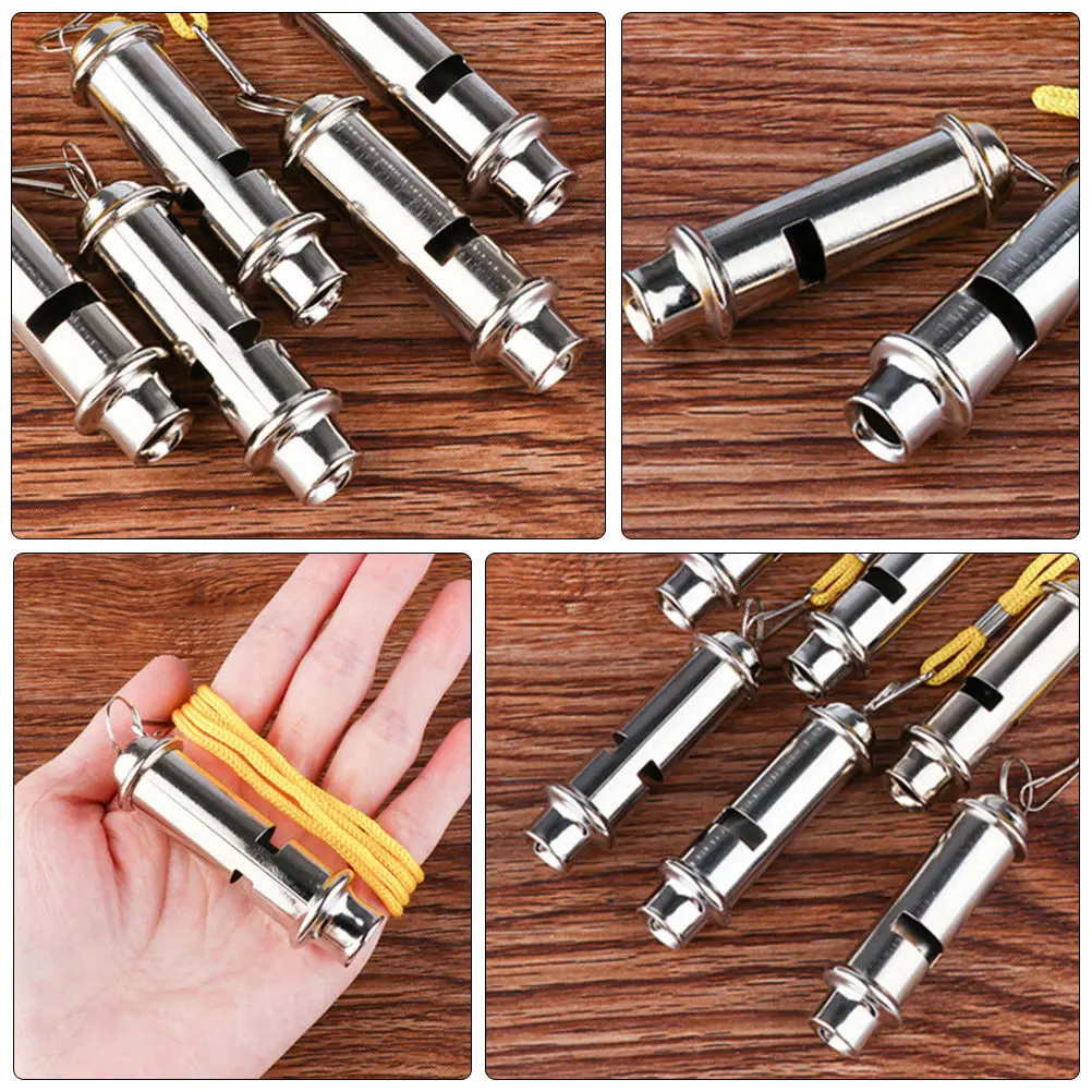

3Pcs Survival Whistle Outdoor Stainless Steel Emergency Whistles High Pitch Loud Portable Sports Safety Whistles Camping