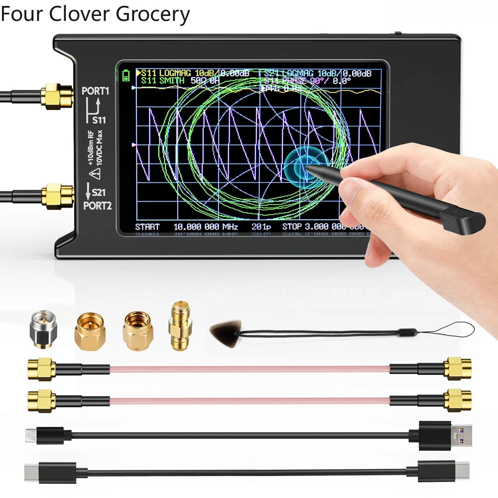 2024 New Updated NanoVNA-H4 2.8/4inch Vector Network Analyzer 10k-1.5GHz HF VHF UHF Antenna Analyzer Version 4.3 +SD Card Slot