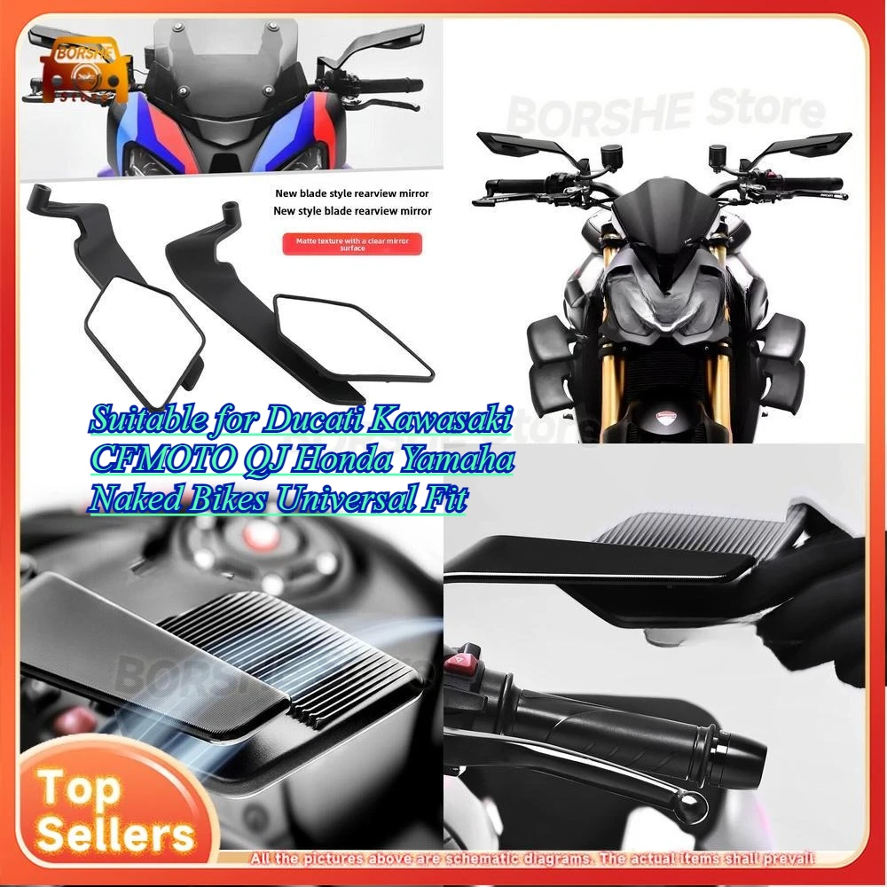 

New Blade Rearview Mirror Suitable for Ducati Kawasaki CFMOTO QJ Honda Yamaha Naked Bikes Universal Fit