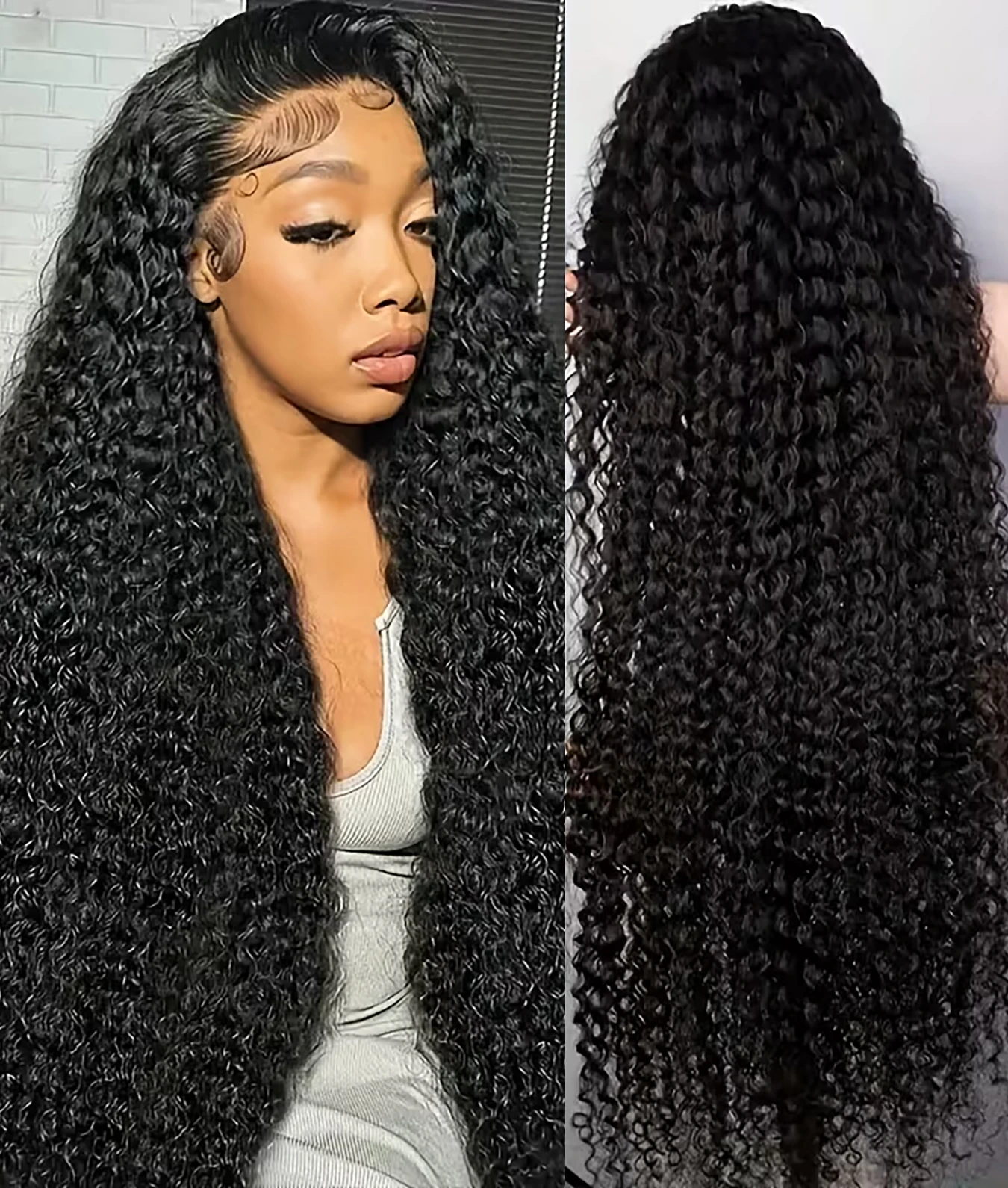 

Парик из натуральных волос 13x4 Deep Wave с кружевной передней частью, предварительно выщипанный, глубокие кудри, для женщин, плотность 200%, HD, полностью кружевной фронтальный парик