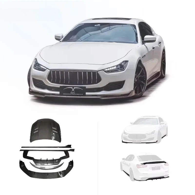 Suitable for Maserati Ghibli Body Kit Carbon Fiber Car Bumpers Front Lip Rear Diffuser Side Skirts Spoiler
