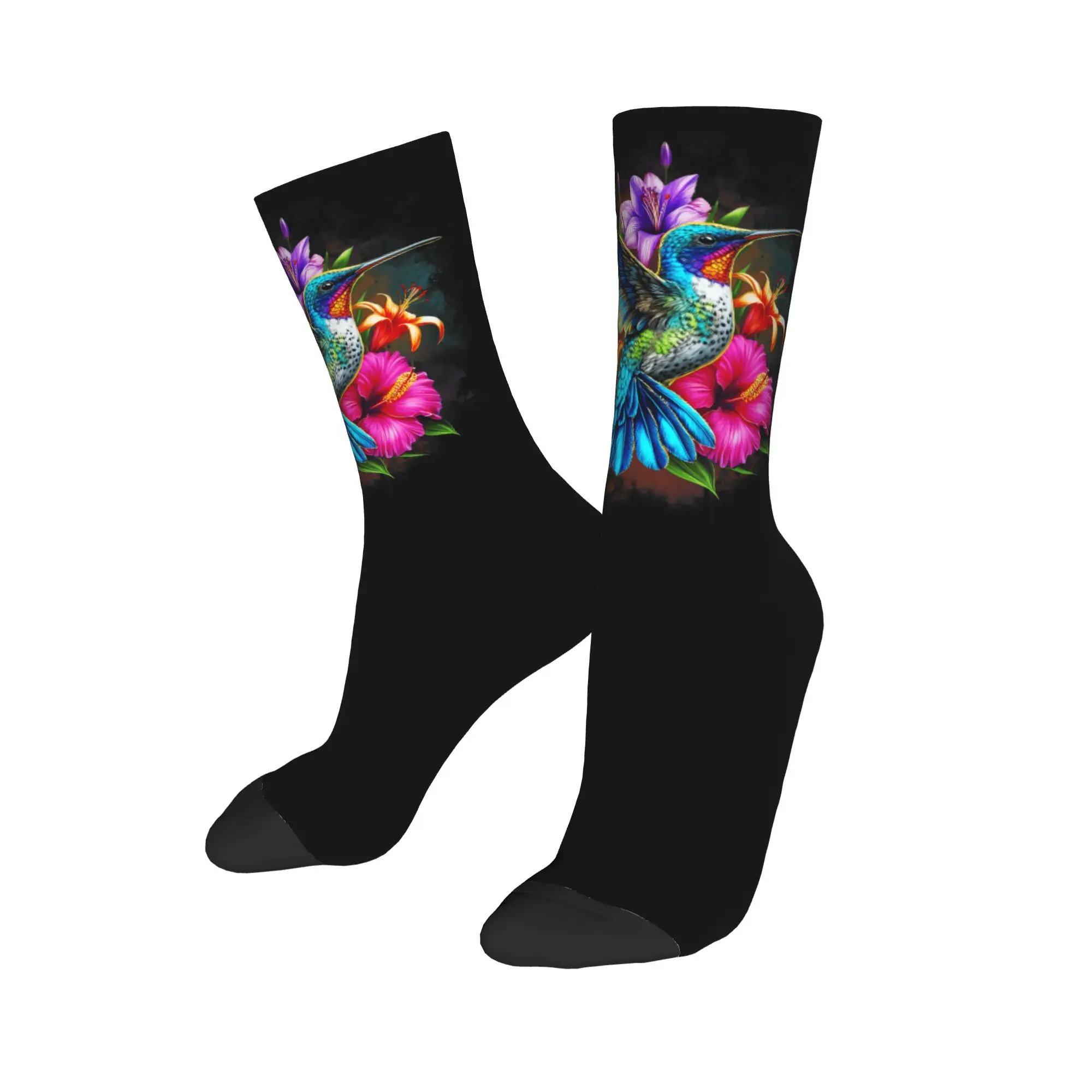 Fashion Men's Socks Casual Hummingbird Animal Lover Art Tropical Bird Sock Polyester Women Socks Spring Summer Autumn Winter