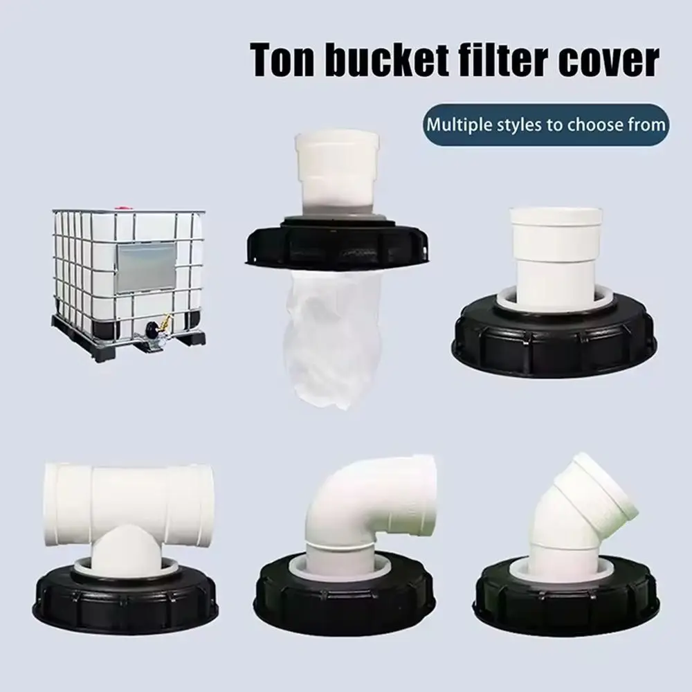 163mm IBC Ton Drum Fittings Plastic Cap with Filter Screw Washable IBC Tank Filter Lid T-shaped/Straight Head/Elbow/Vertical