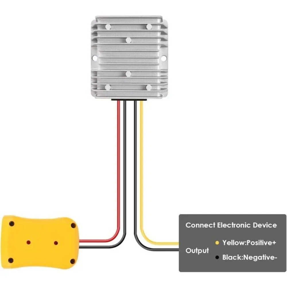 Imagem -02 - Step Down Conversor Regulador de Tensão Faça Você Mesmo Power Wheel Inverter Buck para Dewalt 20v Li-ion Bateria 120w dc 20v a 12v