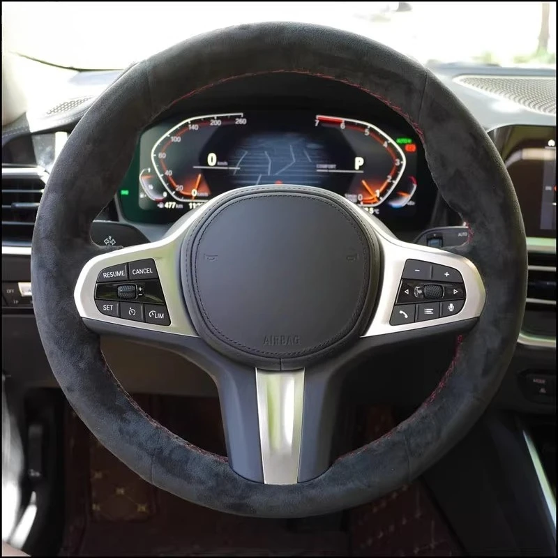 

Hand-Stitched Non-slip Suede Leather Steering Wheel Cover For BMW 1 3 5 7 Series 525li 325li Car Interior Modified Accessories