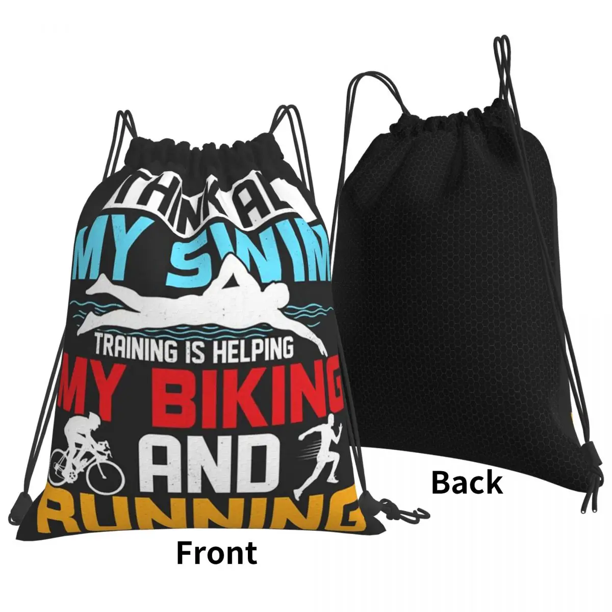 Triathlon Swimming Cycling Running Backpacks Casual Drawstring Bags Sports Bag Book Bags for Man Woman School