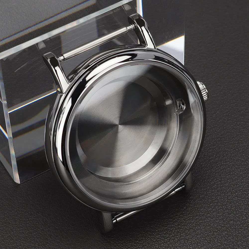 

40mm Silver Watch Case Sapphire Glass Stainless Steel for ETA 2824 PT5000 Automatic Mechanical Movement Watch Replacement parts