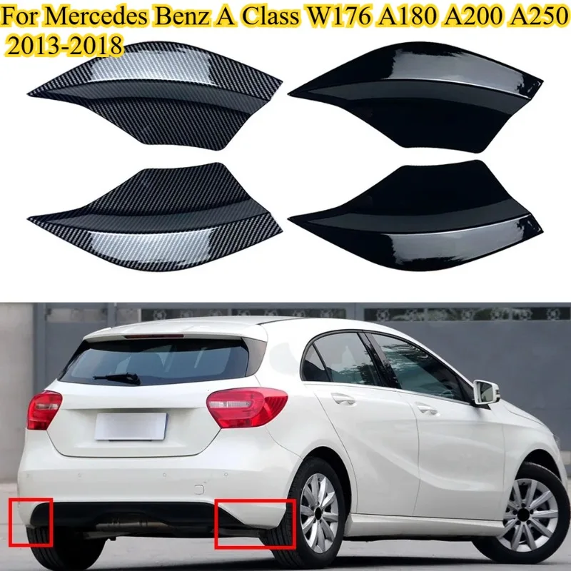 

1 пара заднего бампера автомобиля, боковые сплиттеры, спойлер, канавки, украшение на крыло для Mercedes Benz A Class W176 A180 A200 A250 2013-2018