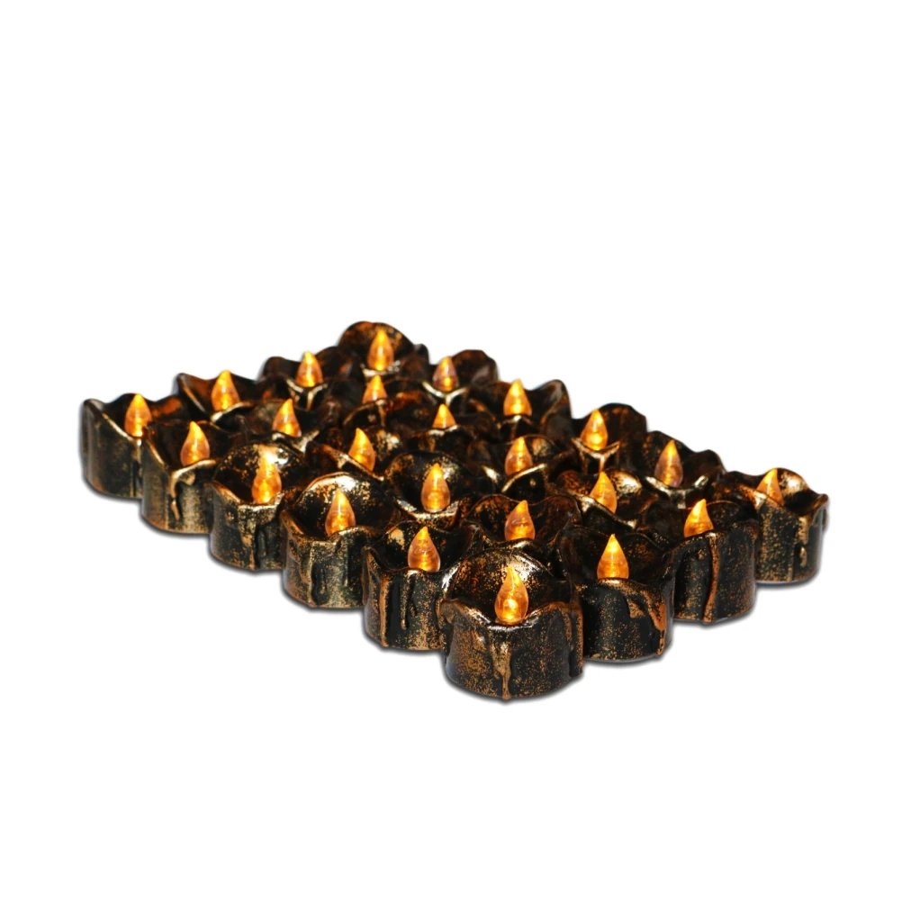 

4Pcs LED Electronic Light Transparent Bulb Halloween Party HomeDecoration BatteryOperated Safe Flameless WaxSimulated