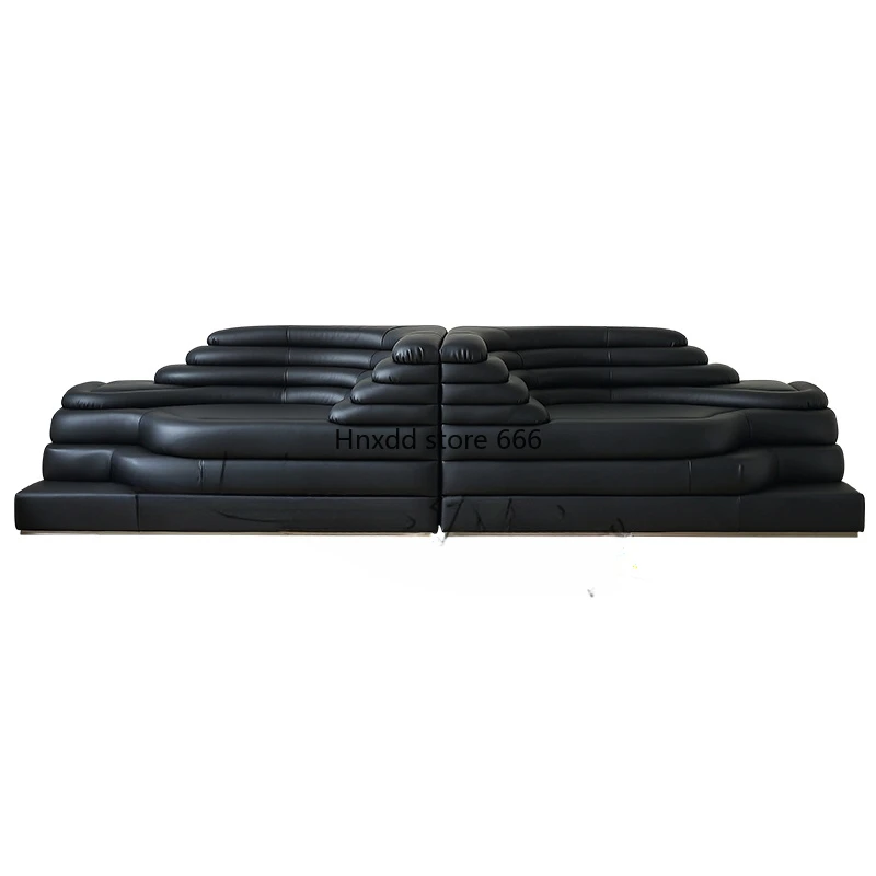 Italian minimalist hill terraced sofa bed special-shaped module creative combination leather art furniture