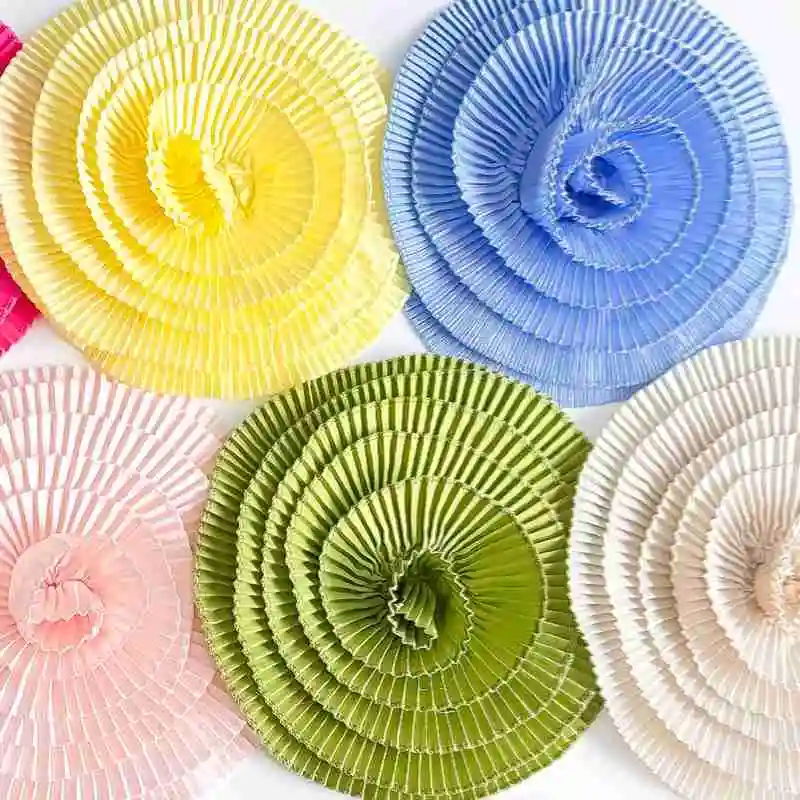 New style shoulder collar exaggerated big flower pleated flower cloth pressed pleated craft flower diy clothing accessories