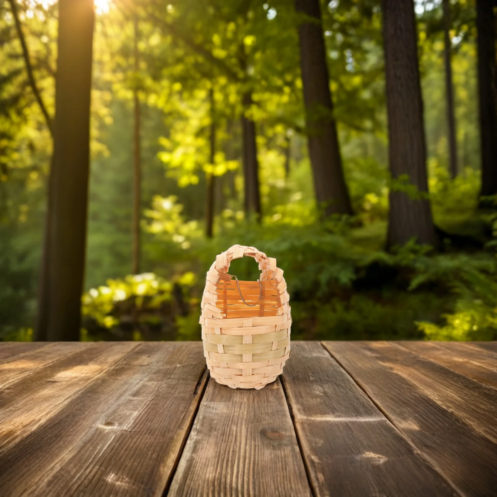 

4Pcs Handmade Bamboo Bird Nest Unique Craftsmanship Cozy Shelter for Gardens Patios Yards Outdoor Decor Hangable Bird Nest