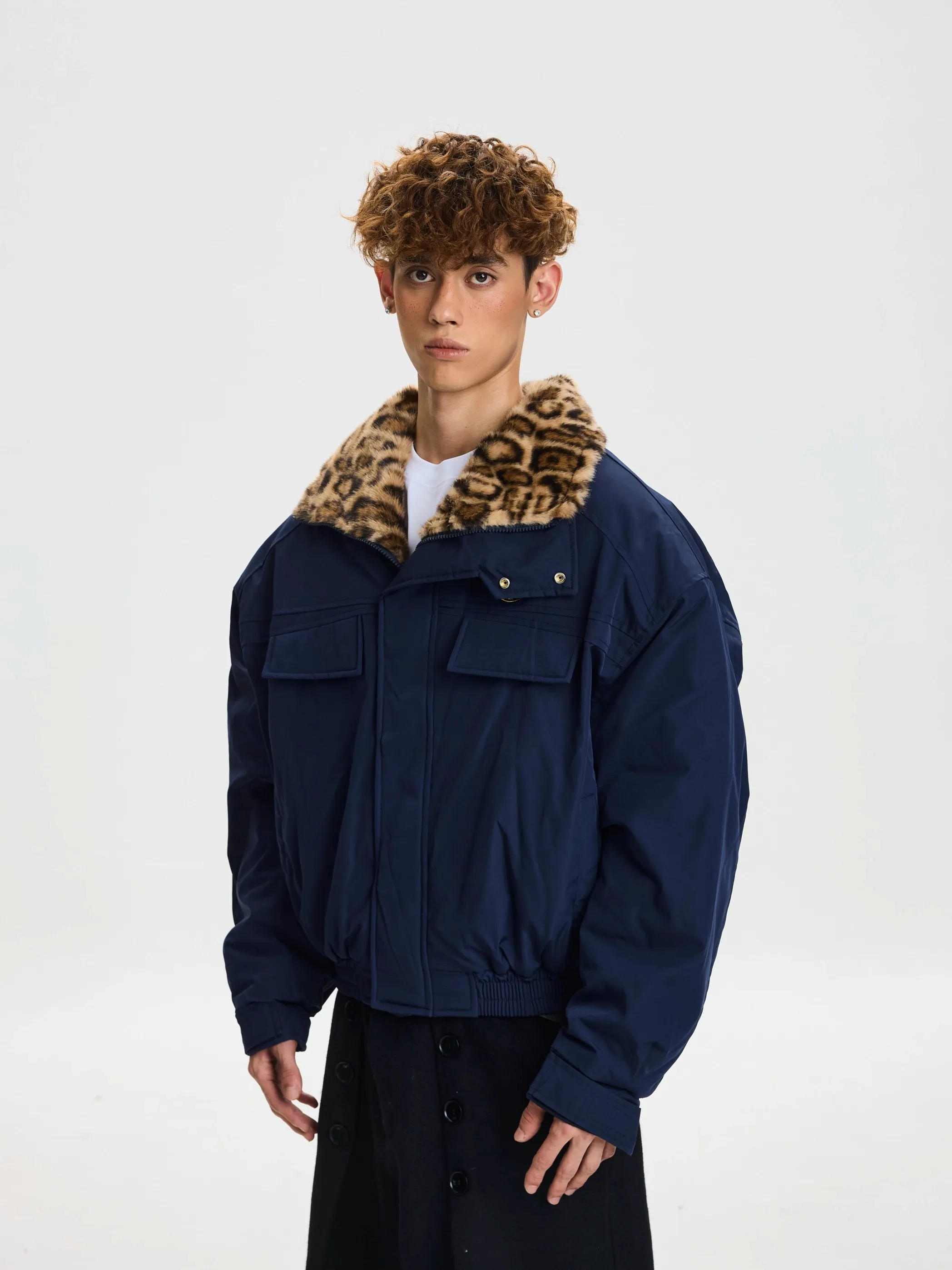 

Зимняя утепленная куртка с воротником-стойкой, хлопковая одежда, пальто в американском ретро-стиле с узором «Горный орел», молодежная мода