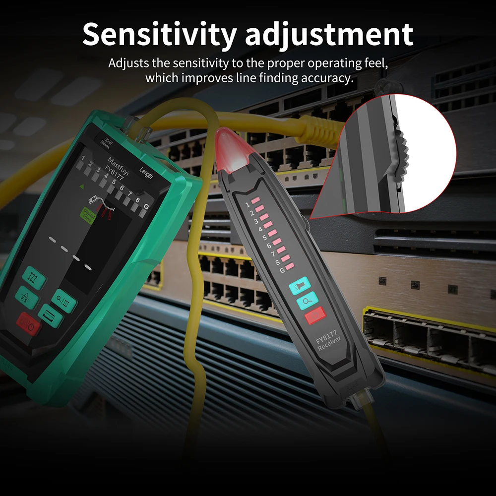 MASTFUYI Multi-function Network Cable Tester, Lan Check, Wire Tracker, Length Measurement, Wire Map Test, Breakpoint Location