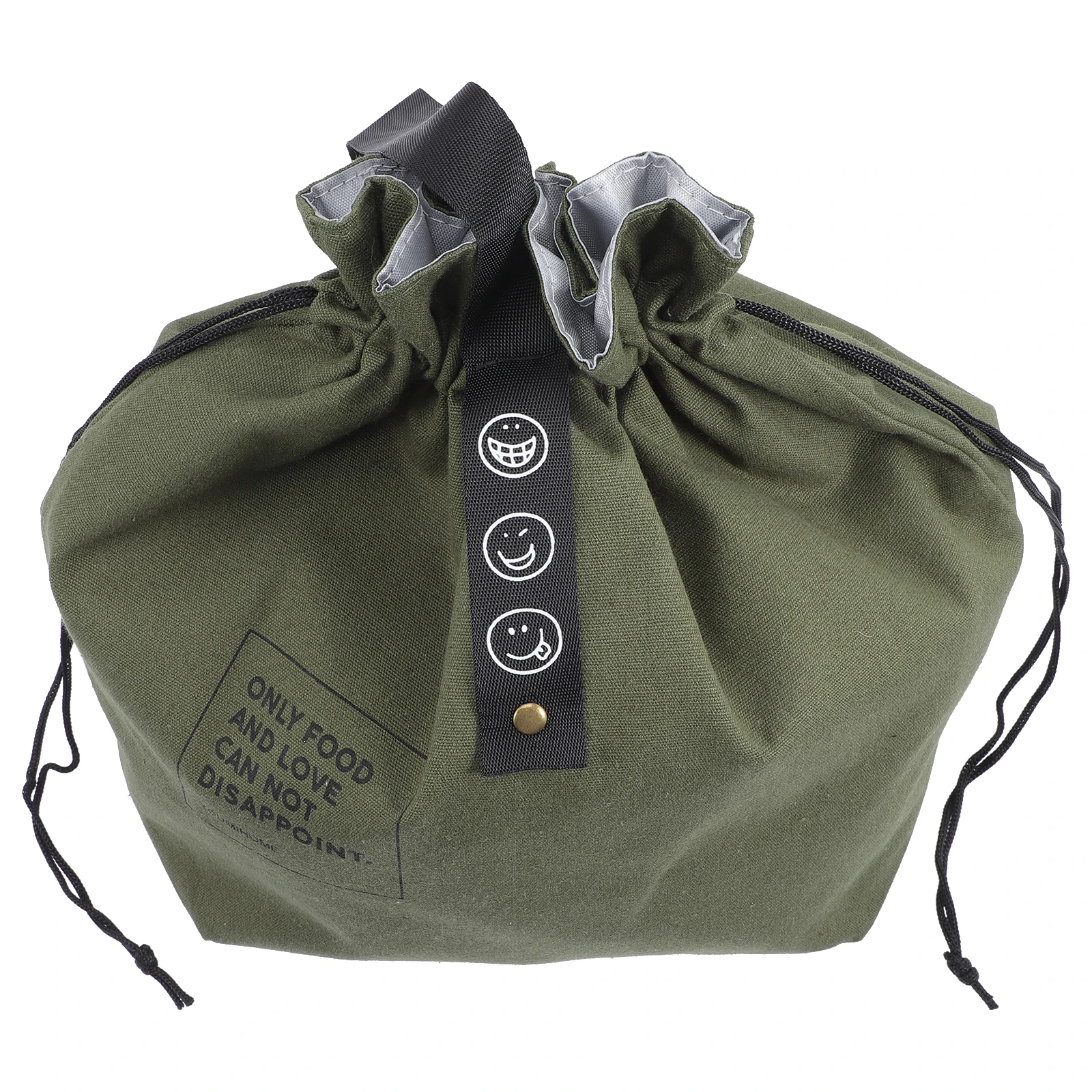 

Insulated Lunch Bag Drawstring Cooler Reusable Kids Portable Green Aluminum Foil Thermal Storage Bag Picnic Container