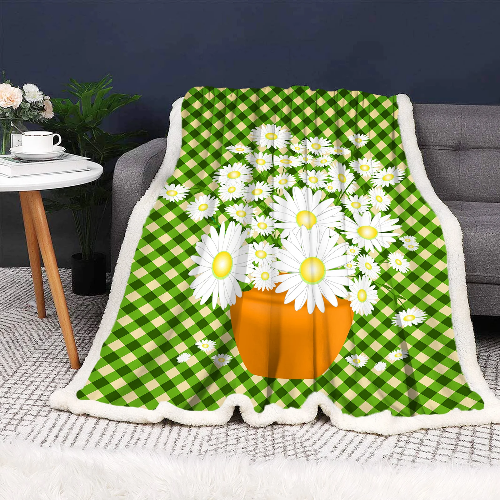 Flower Cartoon Plant Blankets For Children Baby Printing Luxury Bed And Throws Microfiber Fabric Printed Winter