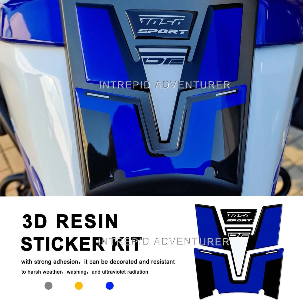 

For Suzuki V-Strom 1050 DE Blue Motorcycle Side fuel tank pad Protection Sticker 3D Gel Resin Sticker Kit