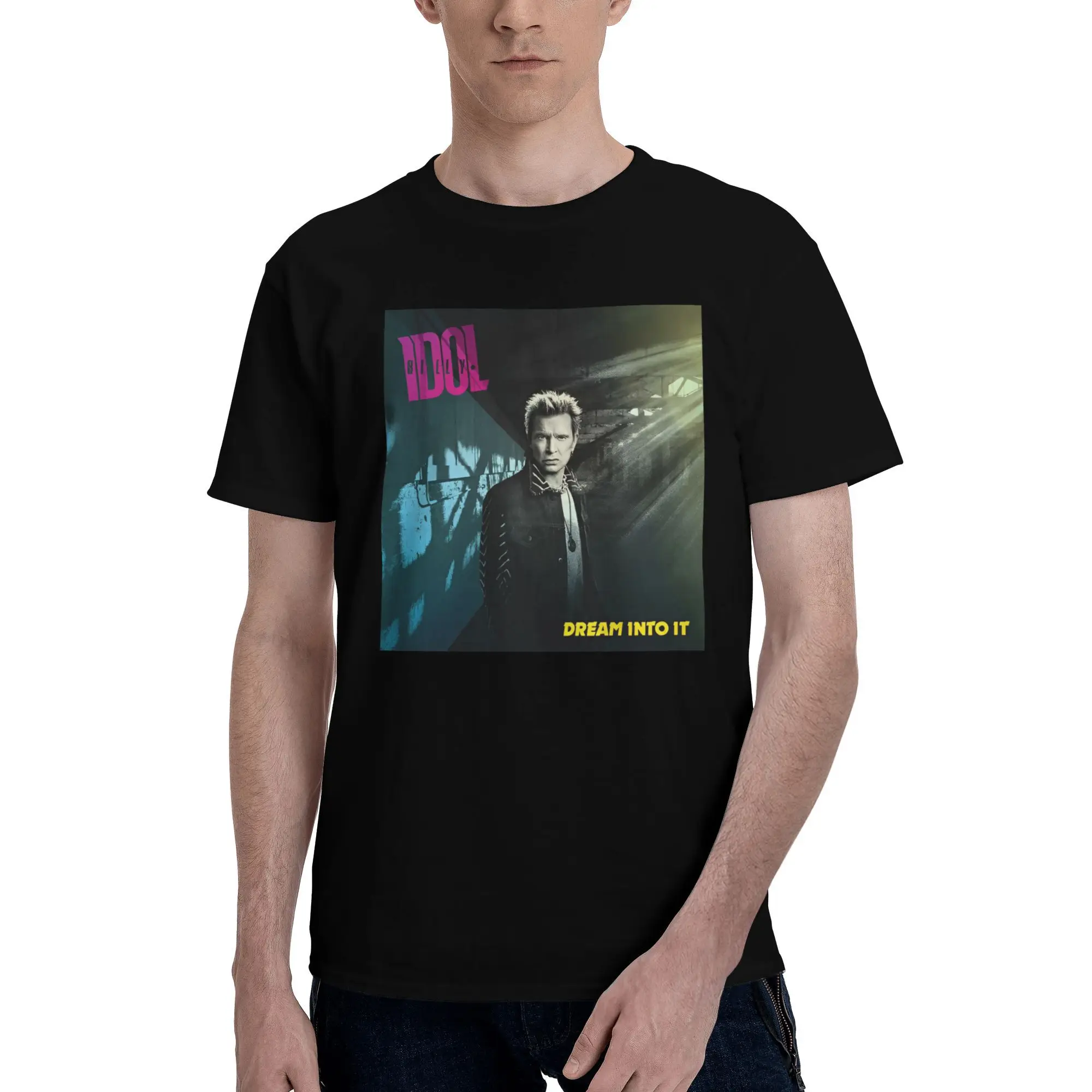 

Мужские футболки Billy Idol Dream Into It, хлопковые футболки, летние забавные футболки с короткими рукавами и круглым вырезом, популярная футболка с узором, большие размеры 5XL 6XL