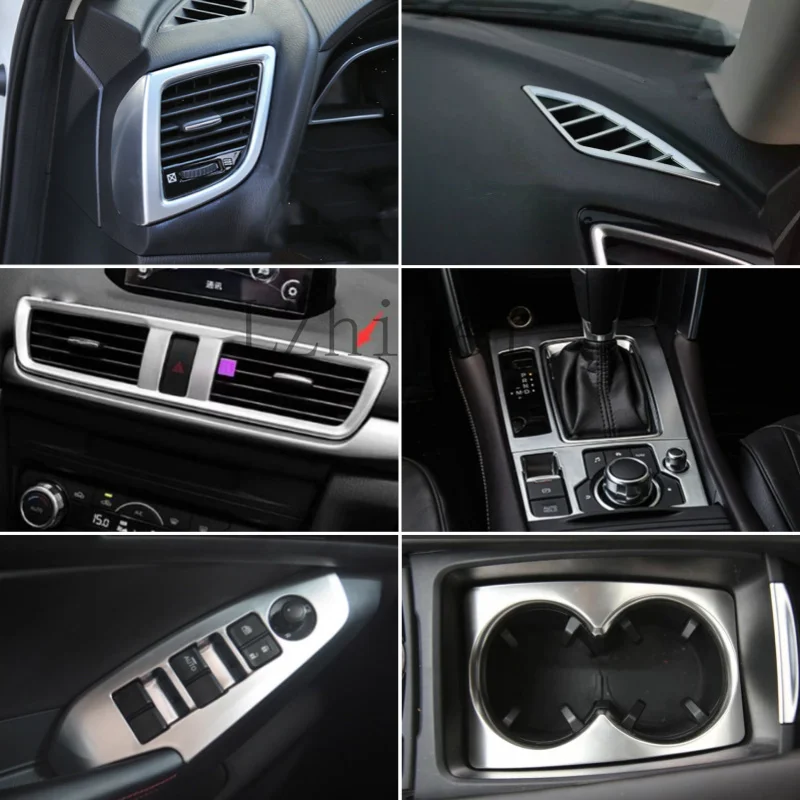 

LHD For Mazda 3 Axela 2017-2018 Interior Mouldings Automotive air conditioning vent decorative strip speed adjustment frame