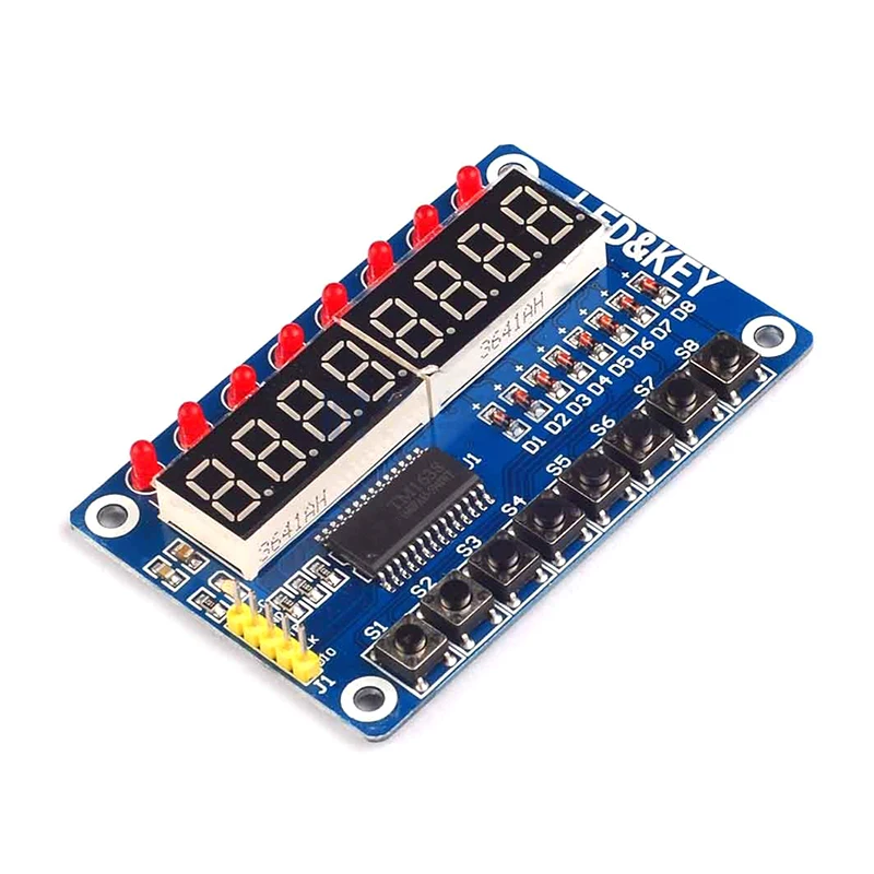 Tampilan kunci modul TM1638 untuk AVR Arduino New 8-Bit LED Digital Tube 8-Bit