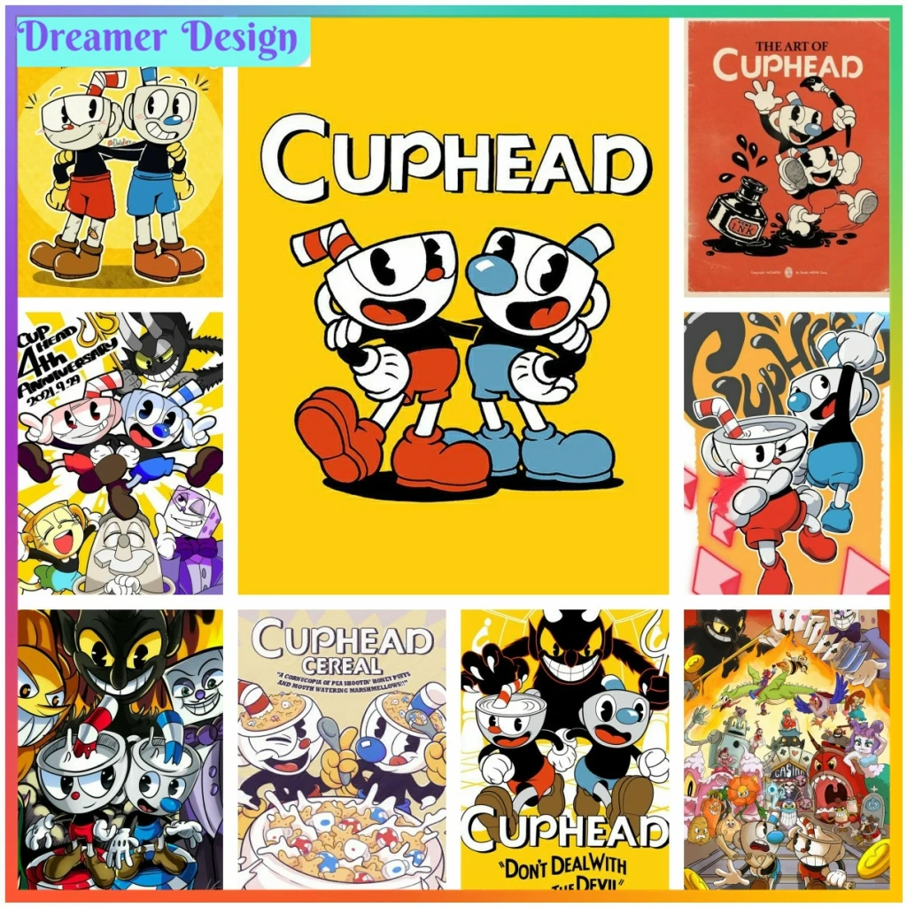 

Классическая игра, алмазная живопись Cuphead 5D, Творческая мозаика, вышивка крестиком, пазл, ремесла, украшение комнаты, новый коллекционный набор