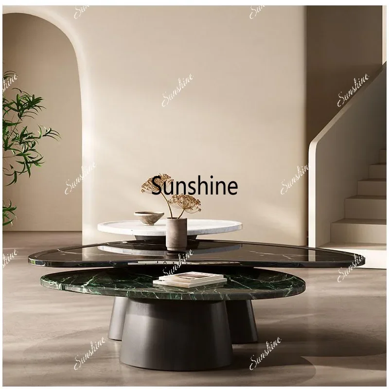 

Luxury Natural Stone Coffee Table, Italian Freeform Design, Heat & Scratch Resistant, Master Designer Art Piece, Customizable F