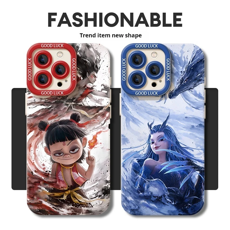 The 2025 New Nezha 2 Demon Boy Animation Peripherals Are Suitable For The Full Range Of Silicone Phone Cases For Iphone