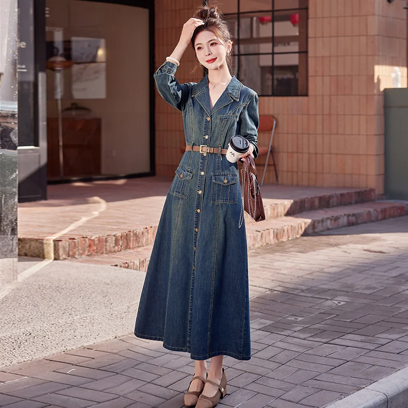white christmas dresses TUBE BELT LOOP DENIM DRESS