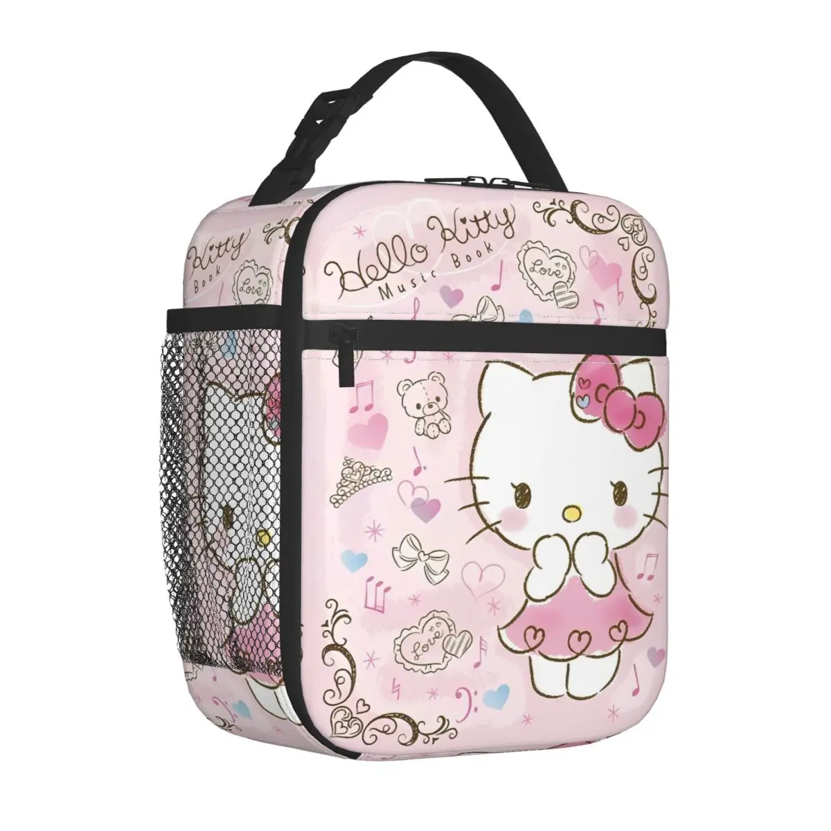 

Музыкальные изолированные сумки для обеда Hello Kitty, портативный контейнер для обеда с героями мультфильмов Kawaii, термосумка, сумка для обеда, сумка для еды для пикника и работы