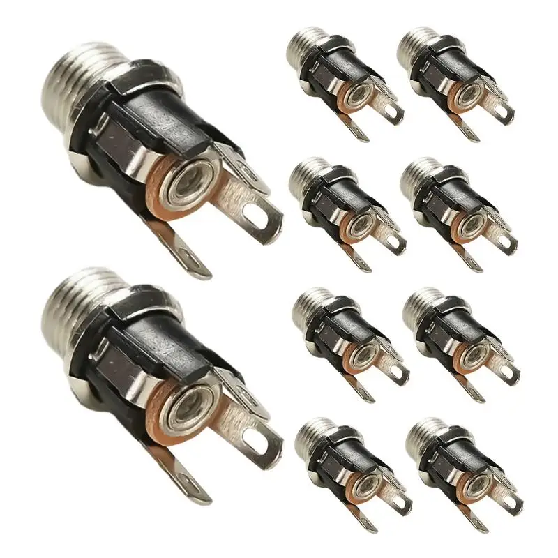 

Jack Socket for Panel 10pcs DC Socket Connector 5.5X2.1mm Home Audio Adapters for Refrigerators Televisions Audio Equipment