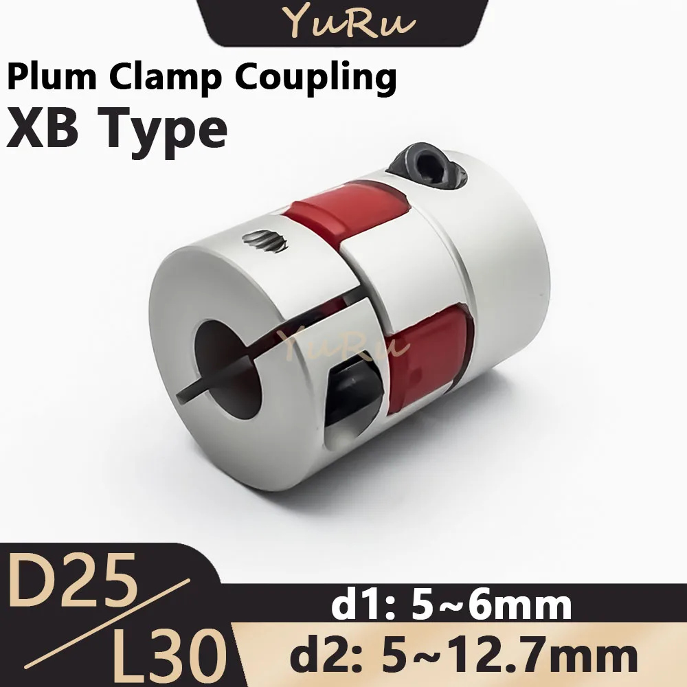 

1PCS D25L30 Flexible Plum Clamp Series Coupler Bore 5/6/6.35/7/8/9/10/11/12/12.7mm Aluminium Shaft CNC Jaw Shaft Motor Coupling