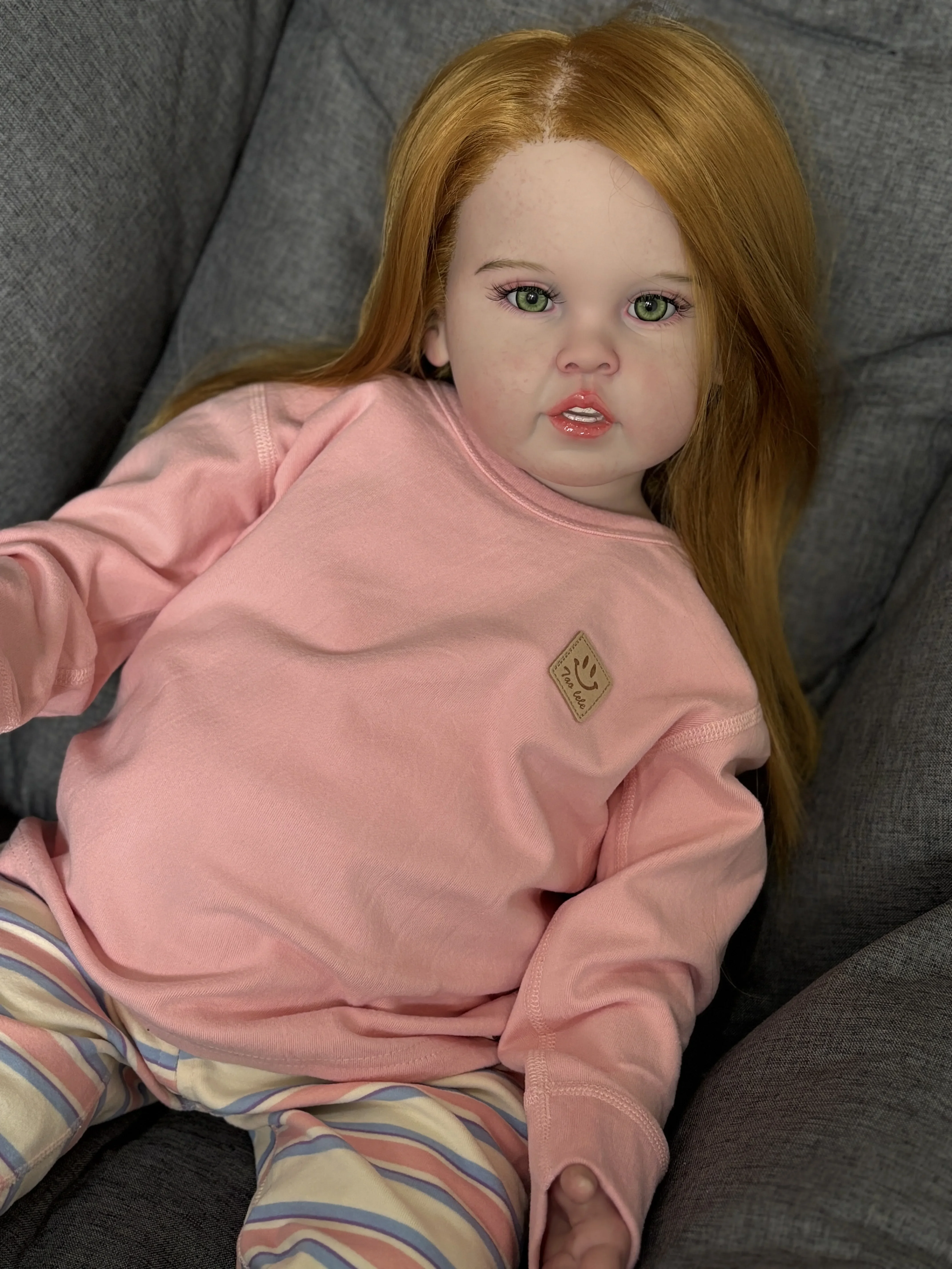 

DLS Индивидуальная ограниченная поставка 32-дюймовая кукла Reborn Baby Cressida с укорененными волосами, уже готовая кукла с различным платьем