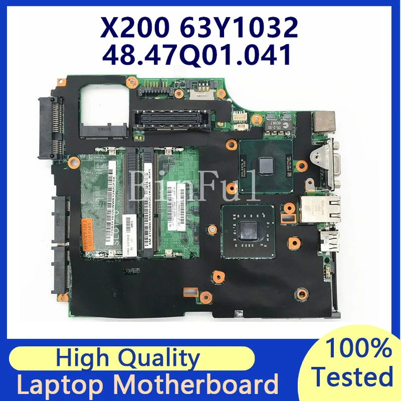 

Материнская плата для Lenovo X200 63Y1032 07226-4 48, 47q01. 041 материнская плата для ноутбука с P8600 GM45 100% полностью протестированная, хорошо работает