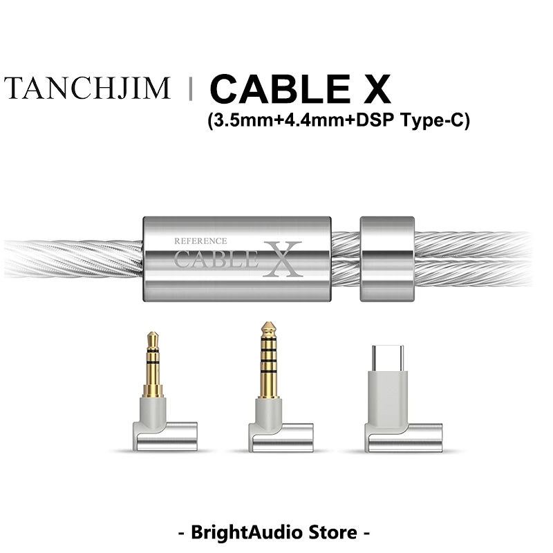 

Кабель TANCHJIM X обновленный кабель для наушников с серебряным медным сплавом 0,78 мм с 3 штекерами 3,5 мм/4,4 мм/DSP Type-C