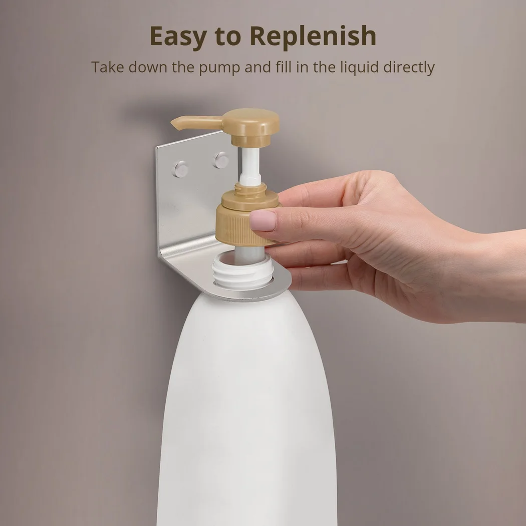 Soap Bottle Dispenser Holders Wall Mounted Installation Pump Shampoo Dispenser Bottle Holders On Wall Liquid Soap Bottle Holder