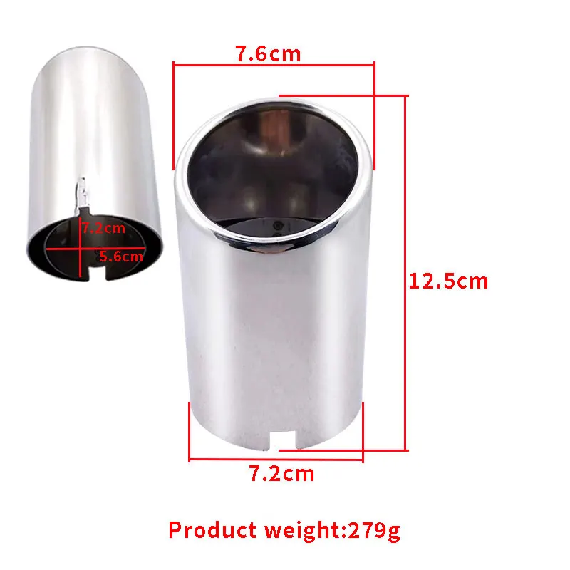 1Pc Exhaust Pipe Suitable for 2020-2022 Toyota Rav4 Veranda Tail Muffler of the Exhaust Pipe Stainless Steel Car Accessory