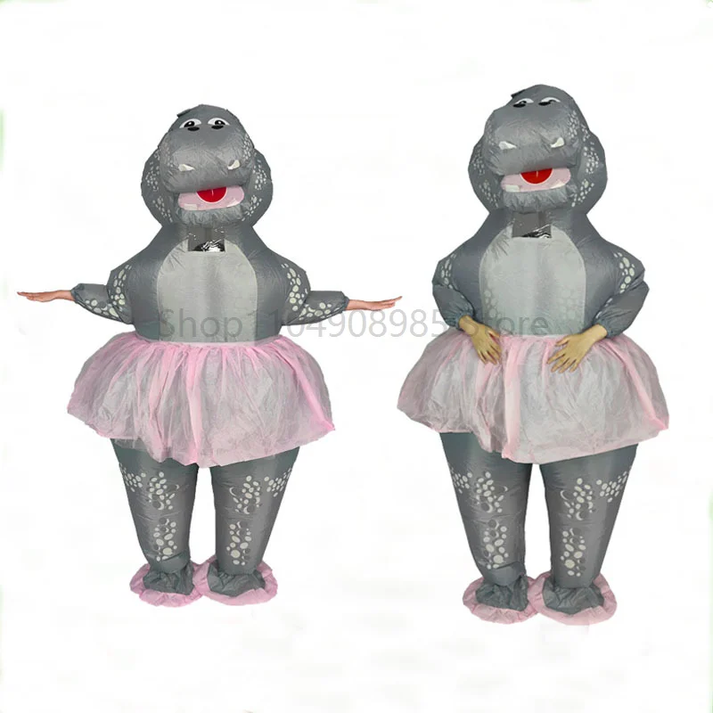 

Animal Hippo Cosplay Inflatable Costume Adult Cartoon Character Christmas Suit Carnival Party Halloween Ballet Behemoth Dress