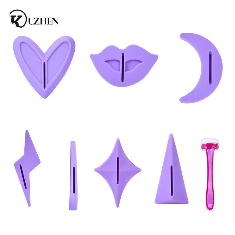 1Set=7pcs Women Bikini Dedicated Privates Shaving Stencil Female Hair Razor Sexy Intimate Shaping Tool Accessories