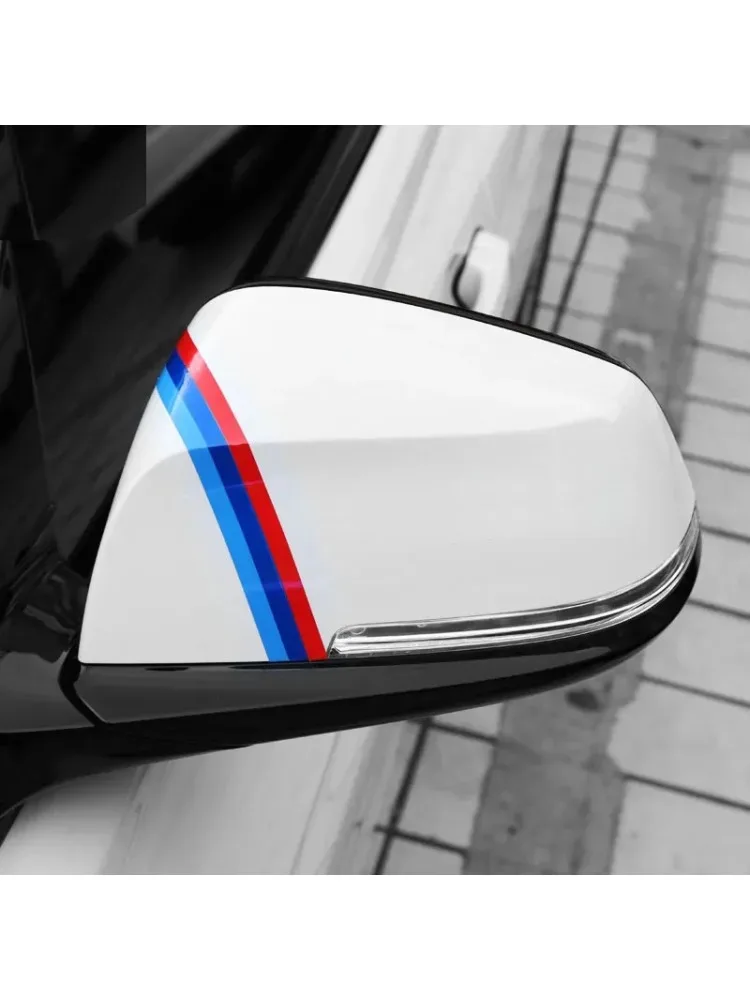 AliExpress NONE 2Pcs Tricolor Stripe Waterproof Sticker, Vinyl Decal for Car Side Mirror Body Decor