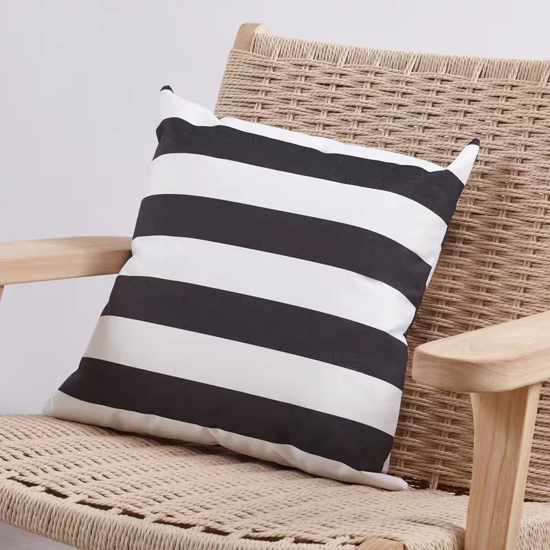 Outdoor Sofa Cushion Cover No Filler Swim Pool Beach Throw Pillowcase Waterproof Sunscreen Stripe Pillow Case Ins Pillow Covers