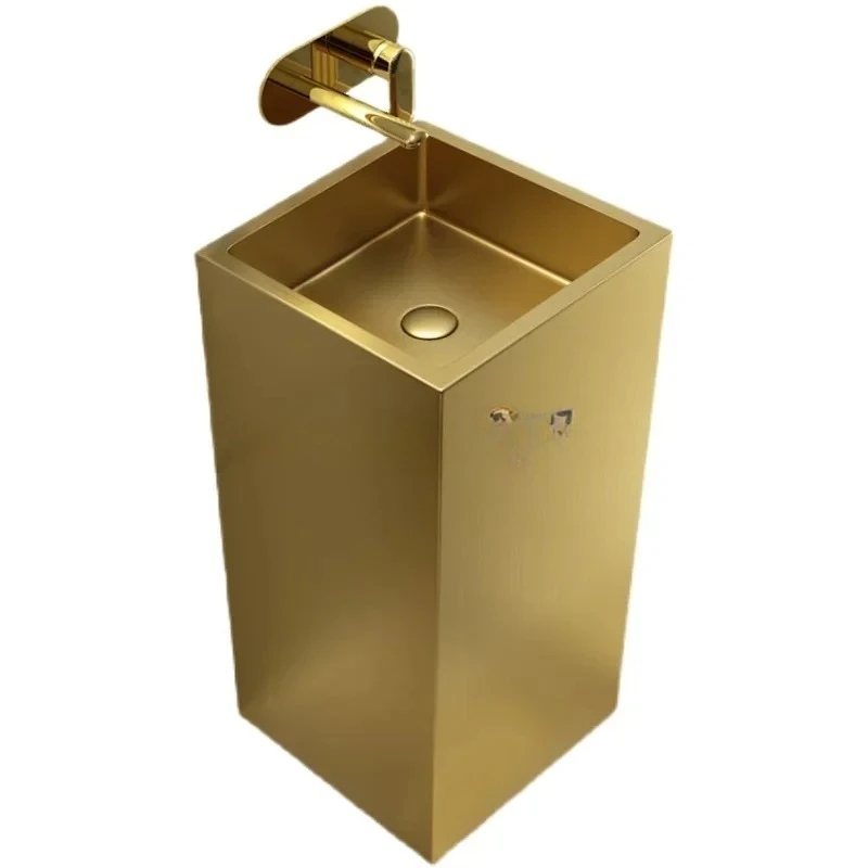 

HHss 25Column Type Washbasin Garden Balcony Floor-to-ceiling Integrated Washbasin Outdoor Stainless Steel Column Basin
