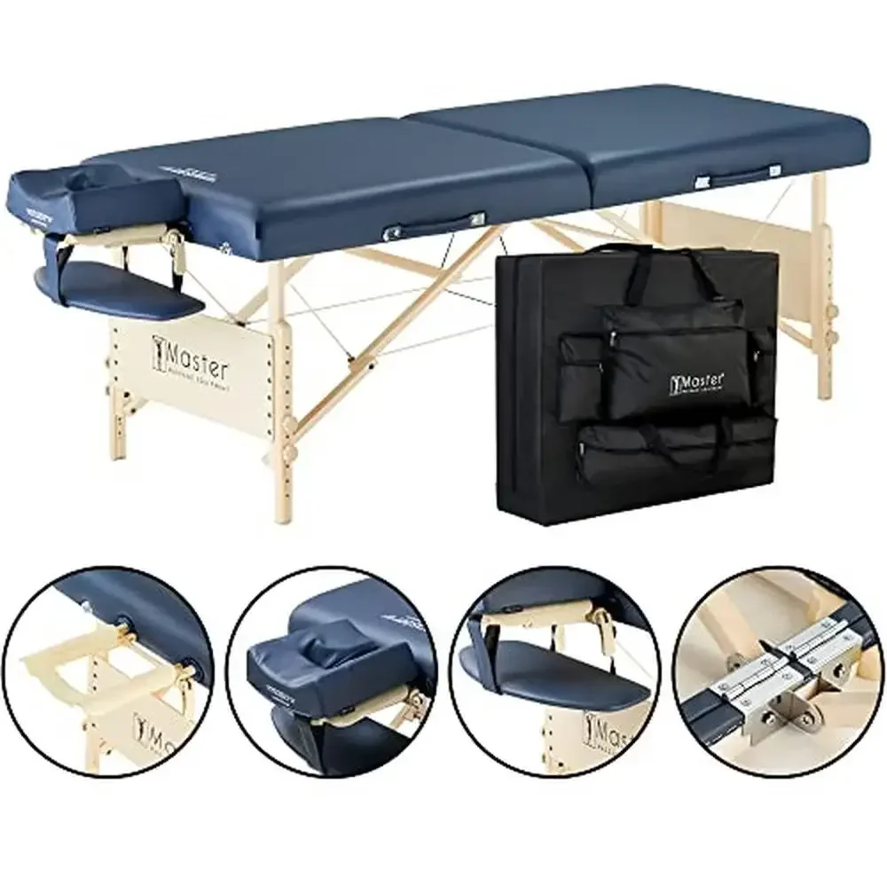 Adjustable Portable Massage Table Pro Package with 750lbs. Working Capacity and 3-Inch Foam Cushioning Therapists