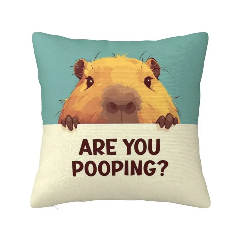 Capybara Are You Pooping Throw Pillow Covers Decor Home Modern Cushions Cover For Sofa Chair Square Polyester Pillowcase