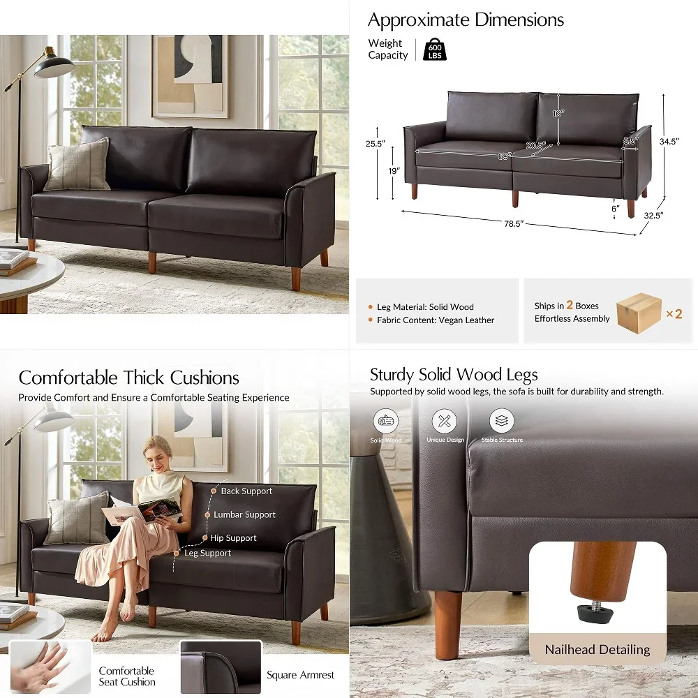 

Inches Chenille 3Seat Sofa w Adjustable Backrests, Sectional Sofa w Cup Holders amp Movable Storage Ottoman, Upholstery Fabric